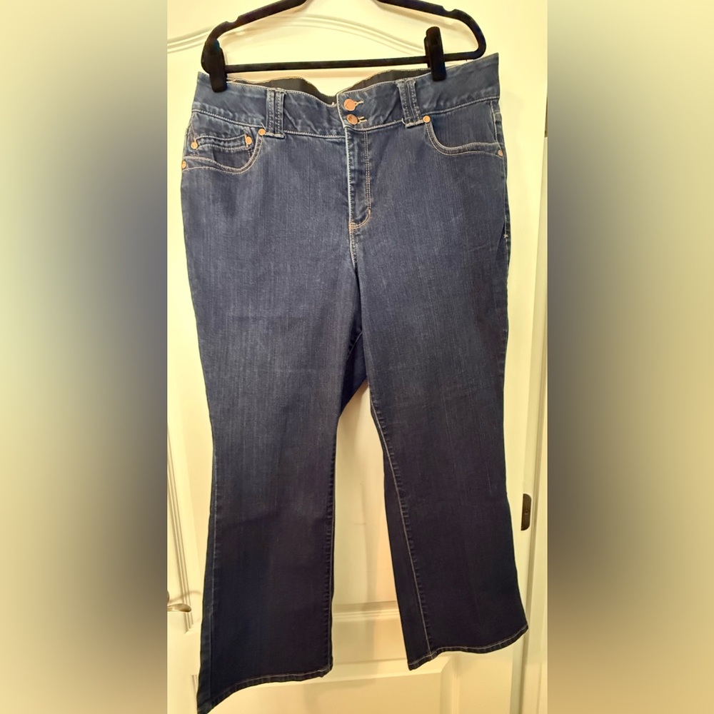 Lane Bryant Straight Leg Tighter Tummy Technology Dark Blue Jeans